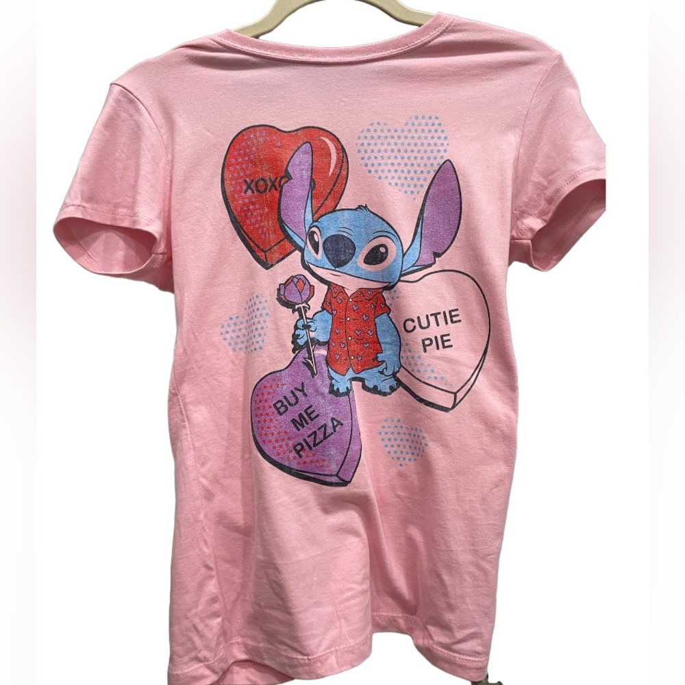 Next Level Apparel Pink Stitch Valentines Graphic T Shirt Kids XL